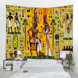 Forntida egyptiska egypten tapestry vägg hängande hem sovsal dekor sängäcke kast konst heminredning
