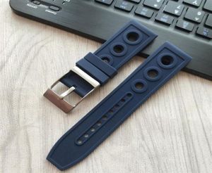 22 24mm Black Silicone Rubber Watch Band Strap com relógios Acessórios de cinto de fivela de fivela FIT Breitling252E3480233