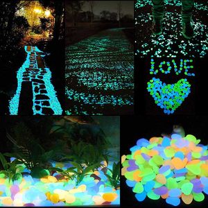 50/200Pcs Glow In The Dark Garden Pebbles Stones Rocks for Walkways Garden Path Patio Lawn Garden Yard Decor Luminous stones