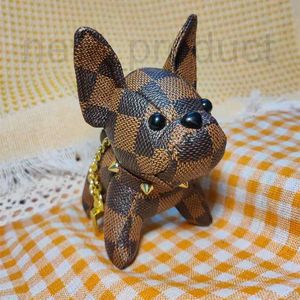 Keychains & Lanyards Designer French Bulldog Pendant French Bulldog Keychain Bag Old Flower Dog Pendant Leather Dog Car Decoration UOJR