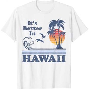 Męskie koszulki Hawaiian Beach Resort Vintage Retro 80s 70s Pary Męskie Pary Letnie T-shirty Lepsze J240409