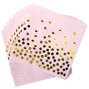 20pcs/Los kreatives Rosegold Dot Servietten Einweg -Papierhandtuchpapier Servietten für Geburtstagsfeier Lieferungen Hochzeitsdekorationen