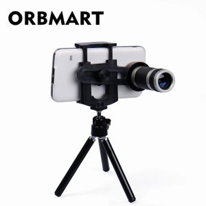 Objektiv orbmart 8x Zoom Teleskop -Handy -Objektiv mit Mini -Stativhalter für iPhone 5S 6 6s plus Samsung S6 S5 Note 5 4 Xiaomi Doogee