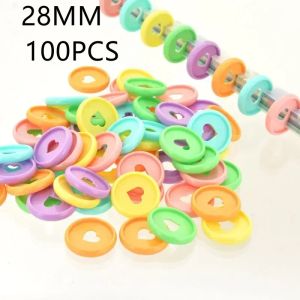 Stacheln 100pcs28mm Farbpilzloch Love Muster Bindungsring Bindemittel Notebook Ring Notizblock Bindemittel Looseleaf Ring Bindungsmittel Vorräte