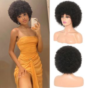 Womens fluffy free differentiation slender curly short curly head cover explosive head wig