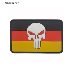 AHYONNIEX 1PC PVC Material Germany Country Flag Patch Tactical Military3D Fabric Sticker For Jacket Jeans Bags Clothing