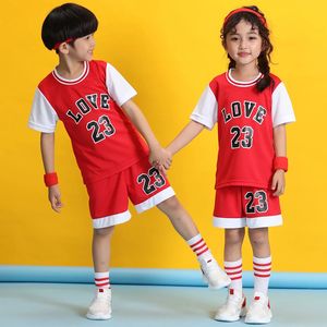 Любовь#23 детские мальчики девочки возврат баскетбол Джерси устанавливает детские майки высокий квалификационный костюм