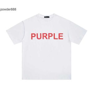 Designer masculino de manga curta masculina Fashion 2024 Summer nova marca moda Los Angeles Fashion O5 Purple Red Letter Print LONE LOLH