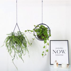 Nordic Style Circle Metal Plant Hanger Kette Hängende Korbdecke Pflanzer Blume Pot Halter Garten Balkon Dekoration