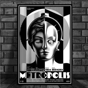 Affisch och utskrifter Metropolis Tyskland Vintage Filmfilm Fritz Lang Retro Art Målning Väggbilder Heminredning Obrazy Plakat