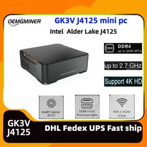 Цепь/шахтер Offical GK3V Intel J4125 Mini PC 8GB 256GB DDR4 Поддержка 4K HD VGA Wifi5 BT4.2 Настольный офис игров в мини -компьютер Mini Office PC