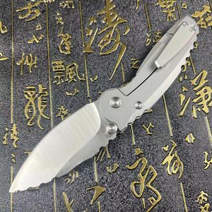 Ny A6703 Högkvalitativ fickfolkkniv 7CR17MOV Satin Blade CNC Rostfritt stål Handtag Bollbärande utomhuscamping Vandring EDC -mappknivar