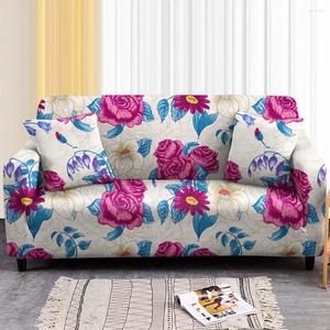 Chair Covers Flower Elastic Sofa Cover For Living Room Floral Bird Pattern Slipcover Sectional Couch Corner 1-4Seat No Pillow Case