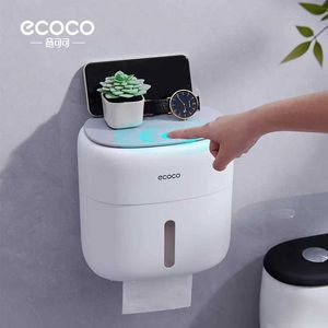 Toilet Paper Holders ECOCO-Waterproof Toilet Paper Holder No Drill Tissue Hanger WC Roll Multifunctional Automatic Opening Bathroom Accessories 240410