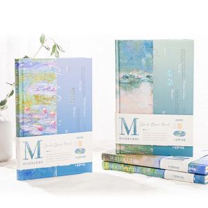 Notebooks A5/B5 Notebook Gilding Cover Monet Water Lily Series Schedule Planning Diary Record Office Study Notes Supplies