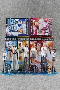 8pcs lot Anime Bleach Toys Kurosaki Ichigo Kuchiki Rukia Aizen Sousuke Hitsugaya PVC Action Figures Model Toy Doll Y200421238t6201161
