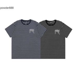 디자이너 남자 짧은 슬리브 스트리트 패션 gaojiechao 브랜드 줄무늬 티셔츠 남성 트렌드 느슨한 커플 바닥 티셔츠