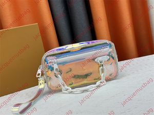 Designer Transparent jelly Hand bag women square Camera bags soho trunk chain handbag tote top quality rich Clear makeup cosmetic Pouch toiletry Wash Clutch wallet