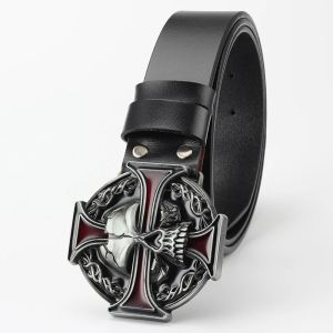 Cross och Skull Diy Metal Belt Buckle for Men