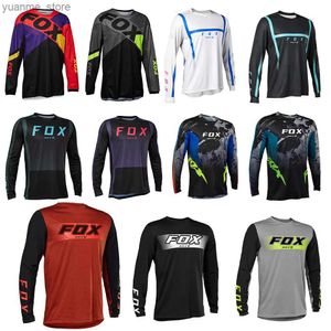 Camicie ciclistiche Tops Mens Bat Motocross Jersey Enduro Jersey Asservata rapida Downhill Jersey Mountain Bike T-shirts Ropa Ciclismo Para Hombre Y240410