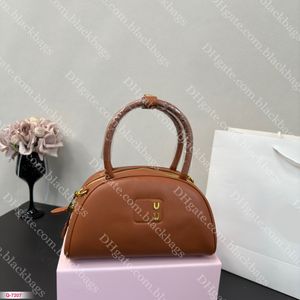 Luxury Leather Bowling Handbag Designer Womens Tote Bags High Quality Ladies Evening Bag Fashion Solid Color Shoulder Bag Handbags