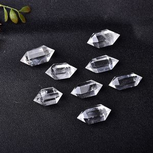 1PC Natural Clear Quartz Crystal Hexagonal Double Terminated Points Tower Polished Reiki Healing Stone DIY Mineral Jewelry Gift