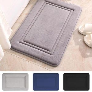 Bath Mats Non-Slip Bathroom Rug Absorbent Washable Carpet Water Absorption Memory Foam Mat Microfiber Shower For