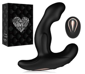 Massageador de próstata recarregável Vibração de silicone de silicone remoto de choque remoto de choque anal plug plug plugue vibrador de vibrador1843345