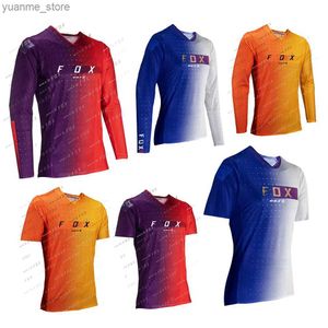 Cykelskjortor toppar Bat Motocross Racing Jersey Enduro T-shirt snabbt-torra andningsbar nedförsbacke Cycling Jersey Ropa Ciclismo Para HOMBRE Y240410