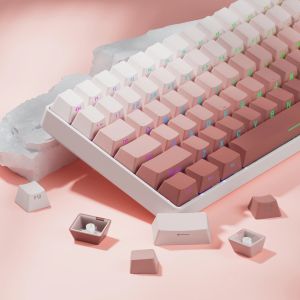 Accessories 136 Key Pink Gradient Side Print PBT Double Shot Shine Through Backlit keycaps For MX Mechanical Keyboard 108 96 87 84 68 64 61