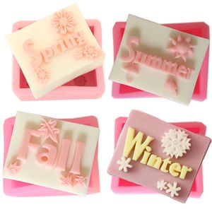 1PCS Four Seasons Silicone Soap Castle Mold Cake Fondy Candy Chocolate Decorating Mold Diy Baking Tools