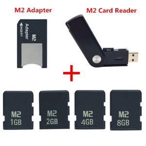 Carte calde !!!1 GB 2 GB 4 GB 8 GB M2 Micro Memory Stick scheda Memory Stick con adattatore MS Pro Duo + Reader di schede M2 gratuito