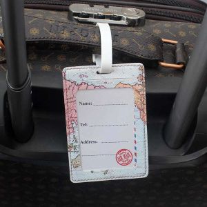 Creative World Map High Quality Travel Accessories Bagage Tag PU Suitcase ID Addres Holder Bagage Boarding Tag Portable Label