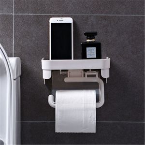 MUSAMBAN Bathroom Shelves Punch-Free Paper Towel Holder Wall Shelf Multifunctional Drain Design Home Bathroom Accessories Set