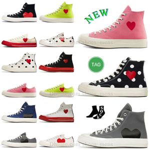 Dot bedruckte rosa Canvas-Trainer 1970er Jahre lässige Schuhe weiße blaue Designer Love Big Eyes Skate Art Dhgates Frau Tennis schwarz hoch geschnittene Herren Womens Boot Sneakers