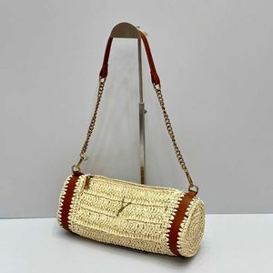 Shoulder Round Roll Bag Y Brand Design Shoulder Armpit Straw mini Vegetable Basket Purse 240410