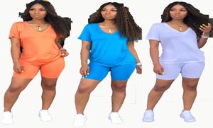 Designer Women Shorts Tracksuit Two Piece Set Short Sleeve Outfits Summer Clothes Casual Jogger Suit Plus Size A1251013811