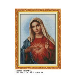Jezus Sacred Heart Christ Religijna figura malowanie figurka drukowania Druk DIY Cross Stitch Zestaw DMC 11CT 14CT Haftowe Zestaw igłę igłę