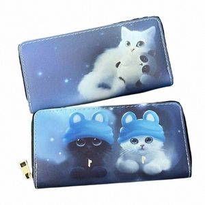 women Wallets Lg Clutch Lady Purses Handbags Female Meybags Girls Coin Purse Cards Holder Pouch Carto Cat Fold Wallet Bags u4rb#