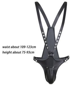 Bib Thierry Bondage Man Briefs com CAGA DE CAGA REMOVÁVEL CAGA EROTICO DESPOSTIVO RESTRAÇÃO DE ALTURA DE ADULTOS JOGOS Strap no V 2107226822436