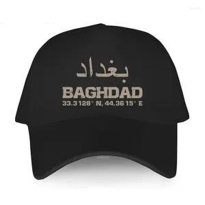 Ballkappen Baseball Männer Original Marke Kurzvisor Hat Bagdad Irak Koordinaten Arabisch Unisex Snapback Hats Luxus Frauenmütze