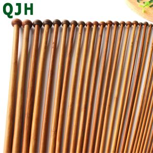 QJH Brand 36pcs 18 Tamanhos A agulhas de tricô de bambu A agulhas de crochê de crochê de ponta única Ferramentas de tricô de tecelagem DIY 027