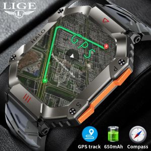 Смотреть Lige Men Smart Watch for Android IOS Fitness Outdoor Sport Bluetooth Call 650ma браслет военный