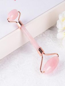 Face Massager Natural Rose Quartz Crystal Facial Roller with Silicone Cup Massage Neck Eyes Reduce Wrinkle AntiAging Beauty Skin 1201347