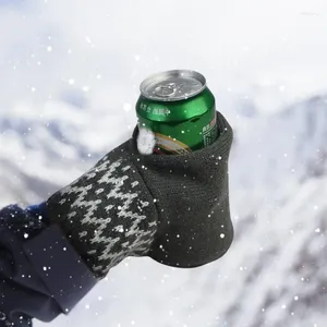 Bolsas de armazenamento luvas de cerveja de inverno malhas de malha esticada de dedo cheio presente de natal de páscoa para mulheres e homens