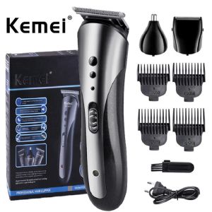 Aparadores kemei 1407 cheia 3 em 1 cabelo recarregável Clipper Men Men Wede impermeável barbeador elétrico barba barba nariz aparador de cabelo de barba