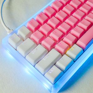 Accessories Multicolor Letter Transparent Keycaps OEM For Mechanical Keyboard Doubleshot Molding Cute Wavy Ice Crystal DIY 104 Key Caps Set