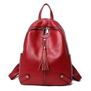 Stume a tracolla da donna strato di testa in pelle Mumo di pelle morbida 2018 Nuovo elegante backpack da viaggio coreano versatile3138