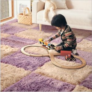 9 Colors Puzzle Mat Long Hair Carpet Living Room Door Mat Baby Crawling Cutting Area Rug Kids Play Carpet Floor