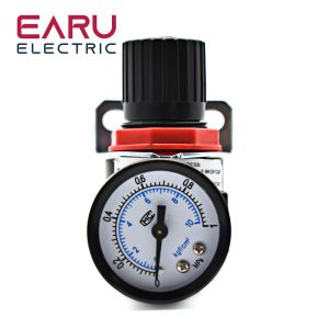 AR2000 G1/4'' Pneumatic Mini Air Pressure Relief Control Compressor Regulator Treatment Units Valve with Gauge 4MM-16MM Fitting